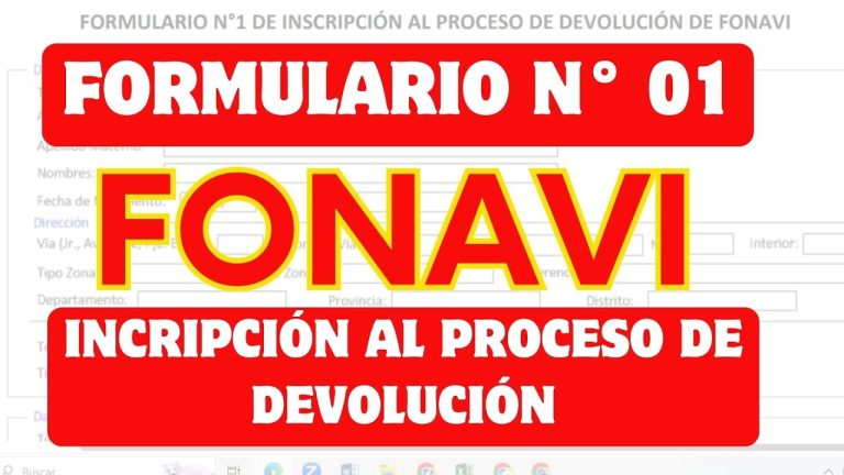 Todo lo que necesitas saber sobre el formulario 1 de Fonavi en Perú: ¡Completa tu trámite de manera rápida y sencilla!