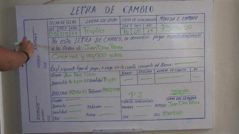 Modelo de Letra de Cambio en Perú: Ejemplo y Paso a Paso para Realizar este Trámite