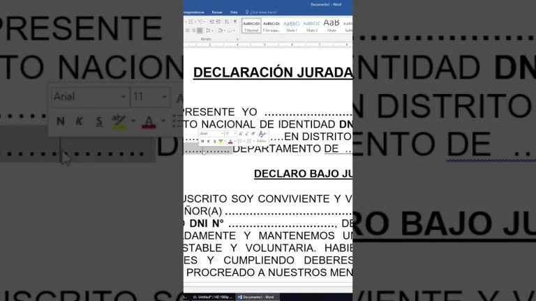 Modelo de Declaración Jurada de Gastos Sin Comprobante en Word: Plantilla para Trámites en Perú