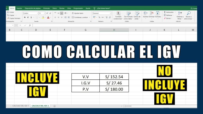 Guía completa: Cómo calcular el IGV en Excel (Actualizado 2022) – Paso a paso para Perú