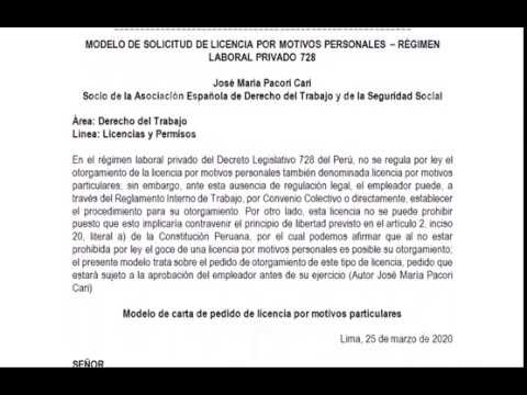 Modelo de Solicitud de Licencia Sin Goce de Haber: Guía Paso a Paso en Perú