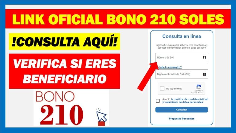 ¡Obtén Tu Bono 210! Consulta En Línea y Realiza Tus Trámites Desde Casa en Perú