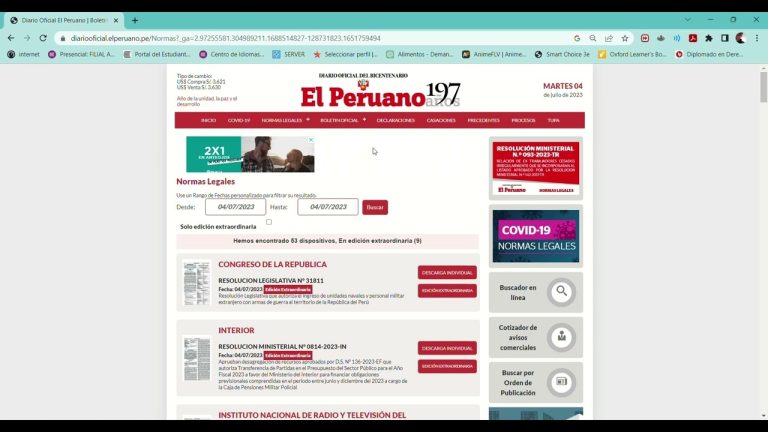 Todo lo que necesitas saber sobre el Boletín Oficial El Peruano: Trámites, Normativas y Actualizaciones