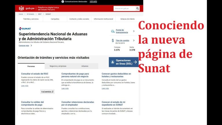 Accede a la Página Anterior de SUNAT: Guía Paso a Paso para Realizar Trámites en Perú