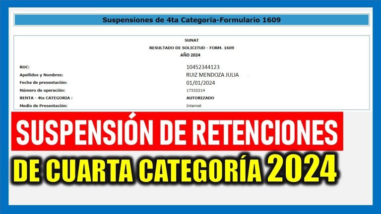 Todo lo que necesitas saber sobre la suspensión de cuarta categoría según la Sunat en Perú: trámites y requisitos